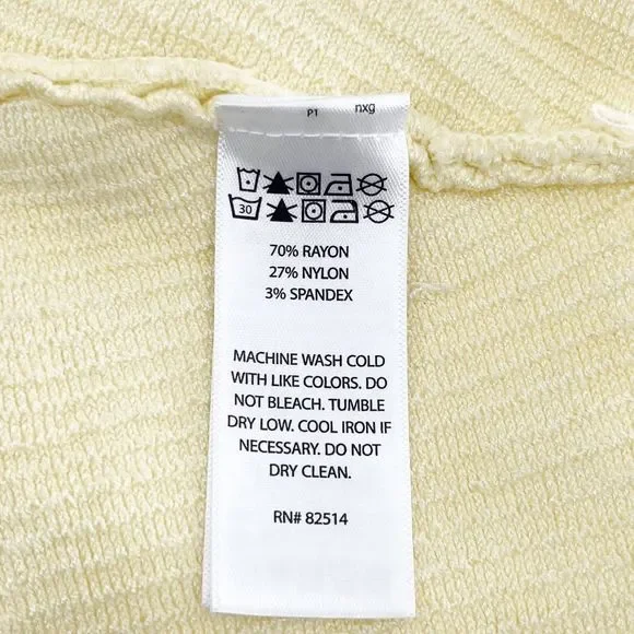 House of Harlow 1960 Ribbed Crop Top Women's M Yellow Cross Back Square Neck - Picture 3 of 4